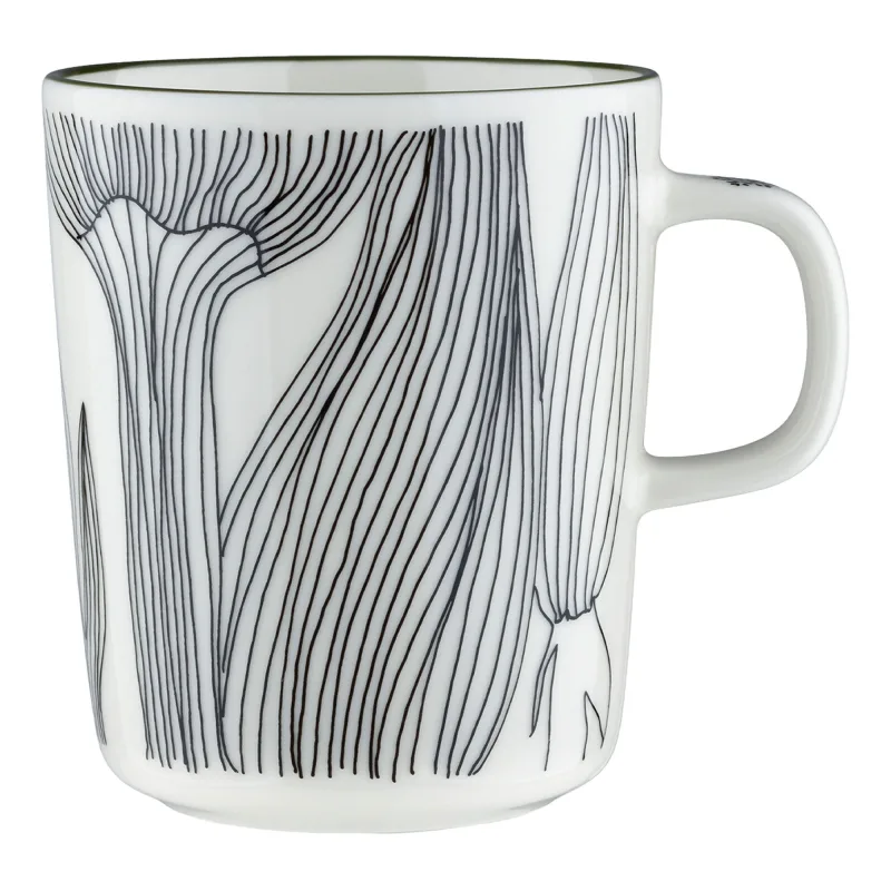 Marimekko Kukat Puhkeava Krus 2,5 dl, hvid/grøn/sort