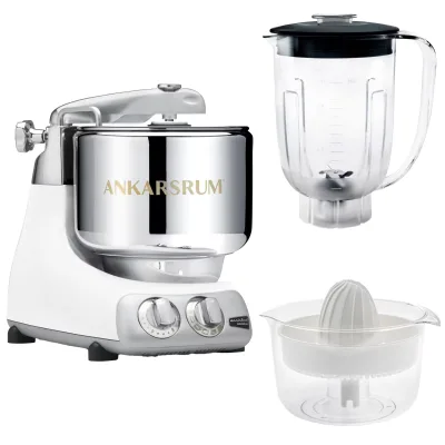 Ankarsrum Assistent AKM6230 + mikserkande og citruspresser, glossy white