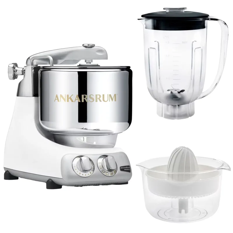 Ankarsrum Assistent AKM6230 + mikserkande og citruspresser, glossy white