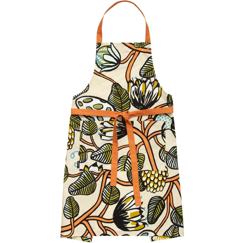 Marimekko Tiara forklæde, sand/grøn/orange