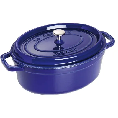 Staub La Cocotte oval støbejernsgryde 33 cm / 6,7 liter, mørkeblå