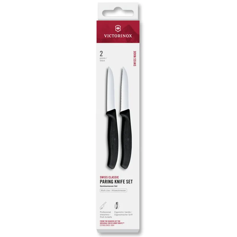 Victorinox Swiss Classic urtekniv- og tomatknivsæt 8 cm 2 dele, sort