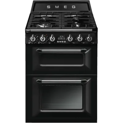 Smeg TR62BL 60 cm Victoria Gaskomfur med 2 Ovne, sort