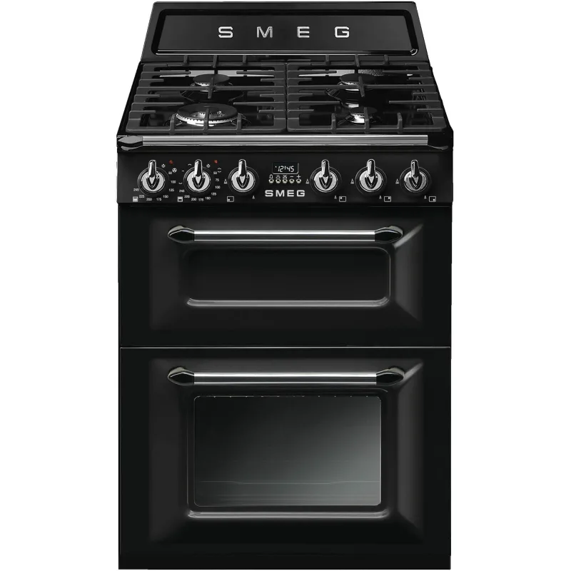 Smeg TR62BL 60 cm Victoria Gaskomfur med 2 Ovne, sort