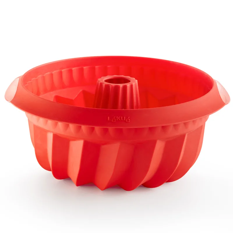 Lékué Savarinform i silikone Ø22 cm, dyb, rød