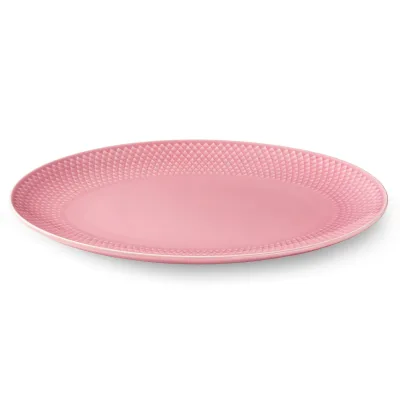 Lyngby porcelæn Rhombe Color ovalt serveringsfad, rosa