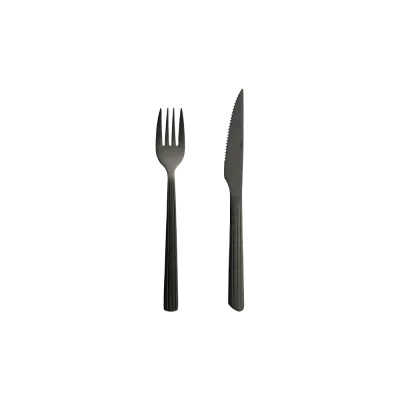 Raw steaksæt 8 dele - Mat sort