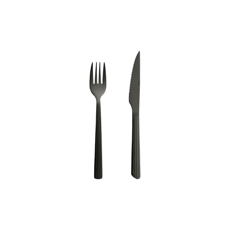 Raw steaksæt 8 dele - Mat sort