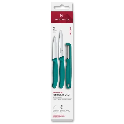 Victorinox Swiss Classic urtekniv, tomatkniv og kartoffelskræller, grøn