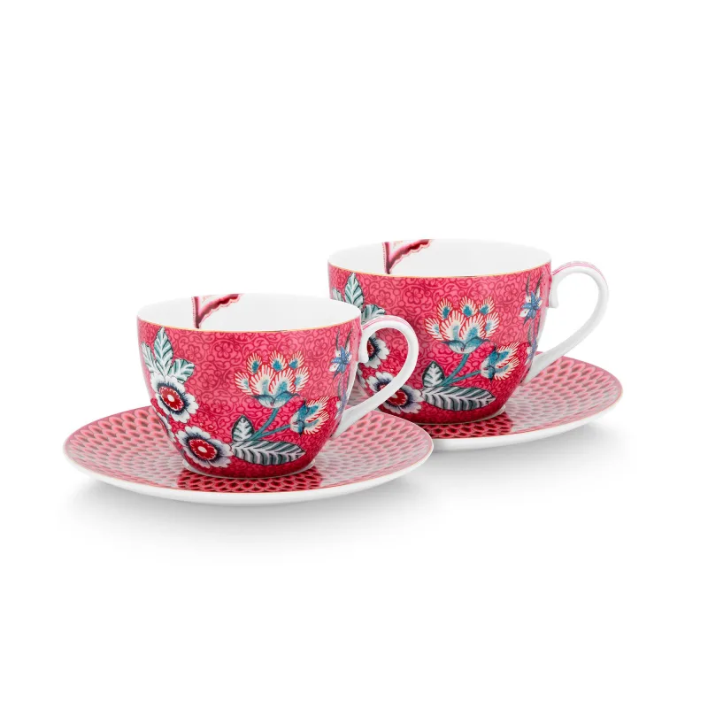PIP Studio Flower Festival cappuccinokop 2-pak, rosa