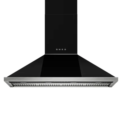 Smeg Portofino KCU124BL væghængt emhætte 120 cm, sort
