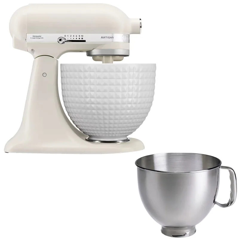 Kitchenaid Artisan KSM156CXEPL Røremaskine 4,7 liter, white on white + Rustfri skål