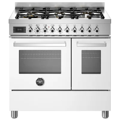 Bertazzoni PRO96L2EBIT Professional gaskomfur med dobbeltovn, 90 cm, hvid