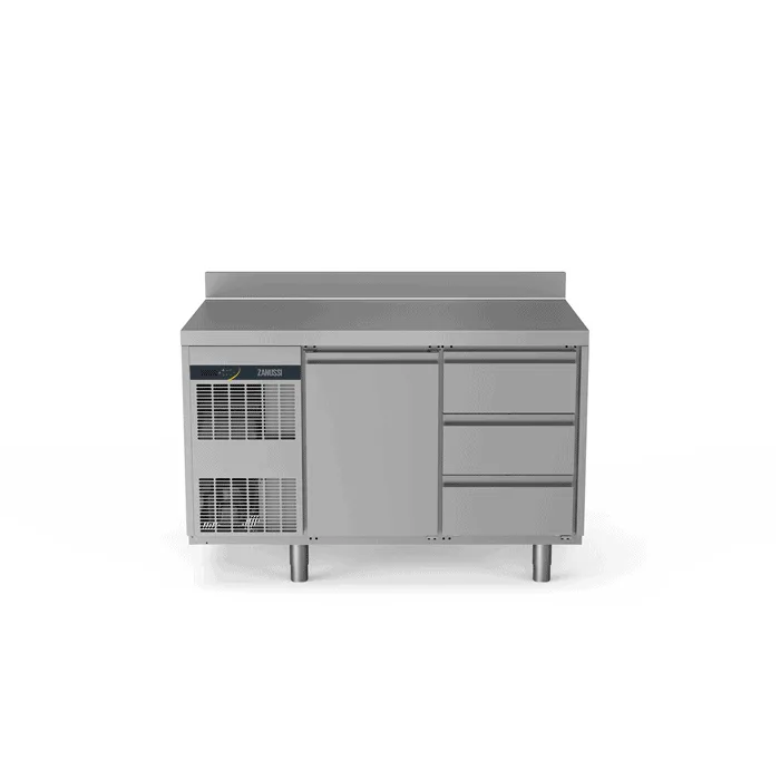 Zanussi kølebord 290L med bagkant - 1 låge - 3x skuffer