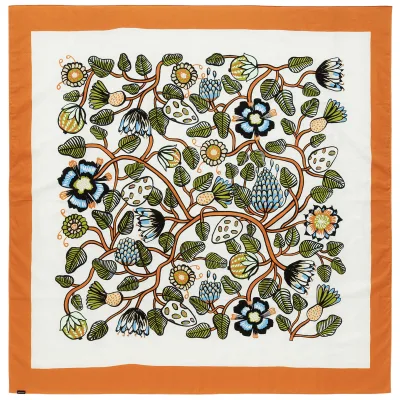 Marimekko Tiara dug 140x140 cm, sand/grøn/orange