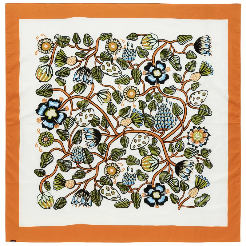 Marimekko Tiara dug 140x140 cm, sand/grøn/orange