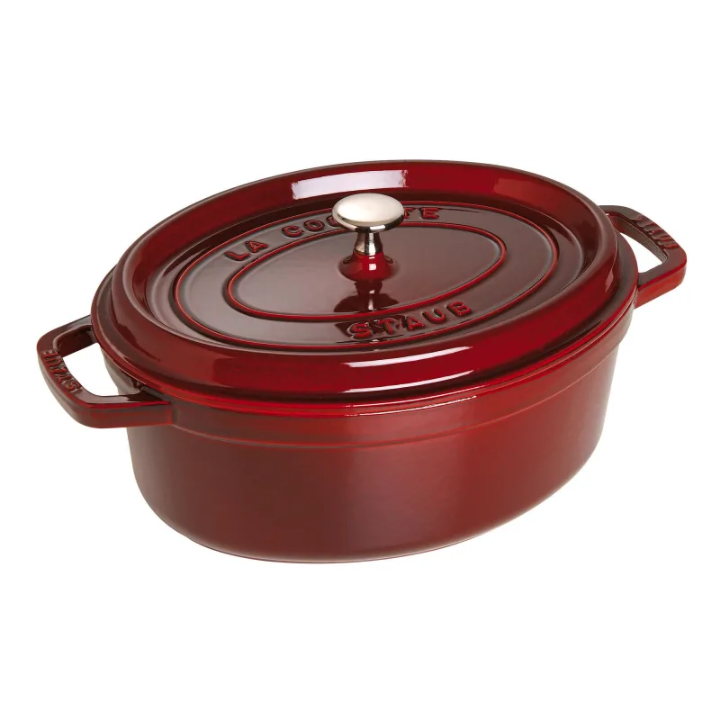 Staub La Cocotte oval støbejernsgryde 29 cm / 4,2 liter, grenadinrød
