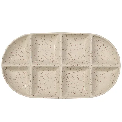 Sagaform Ditte serveringsfad large, beige/bordeaux