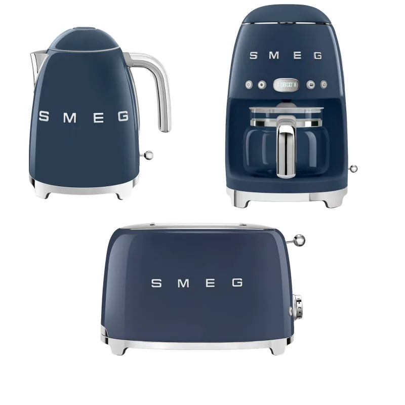Smeg Kaffemaskine, brødrister & elkedel, navy blue