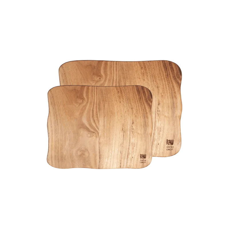 Raw Teak skærebrætsæt (32x24 cm og 40x30 cm)