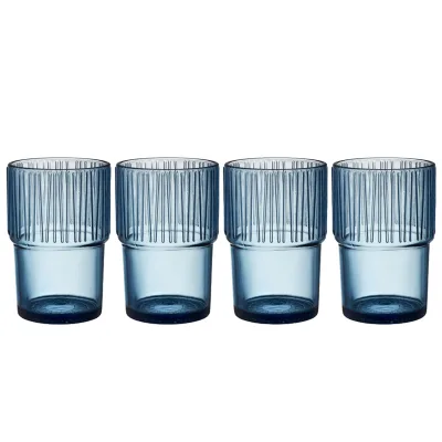 Bitz Kusintha Caféglas 38 cl, blå, 4 stk.