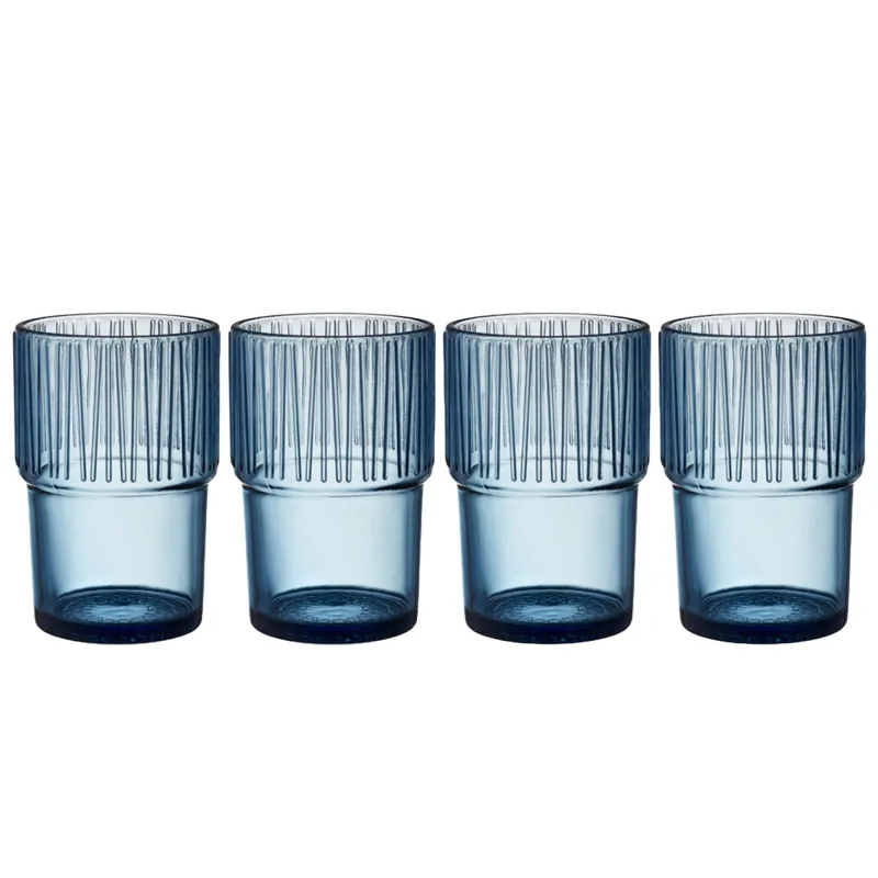 Bitz Kusintha Caféglas 38 cl, blå, 4 stk.