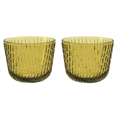 Marimekko Syksy tumbler glas 2 dl 2-pak, oliven