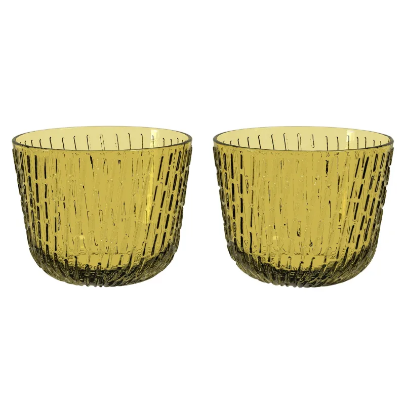 Marimekko Syksy tumbler glas 2 dl 2-pak, oliven