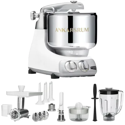 Ankarsrum AKM 6230 Køkkenmaskine + Deluxe pakke, Blank hvid