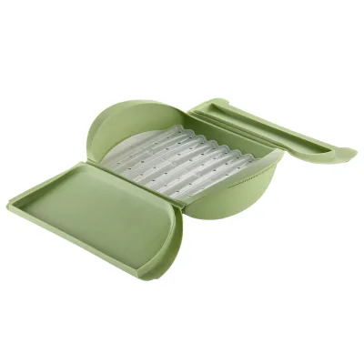 Lékué Dampkoger med bakke, grøn, 4 port.
