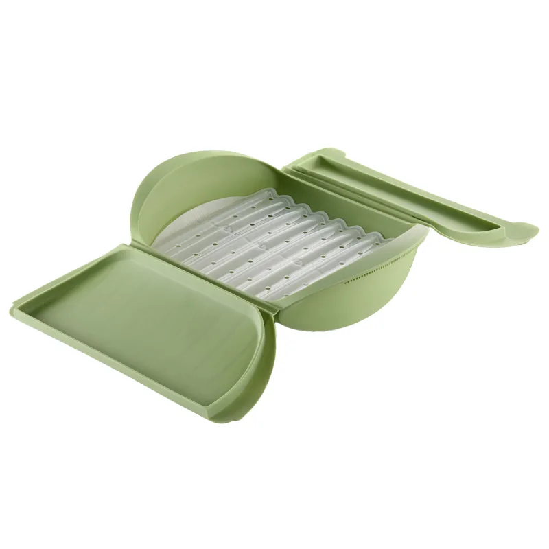 Lékué Dampkoger med bakke, grøn, 4 port.