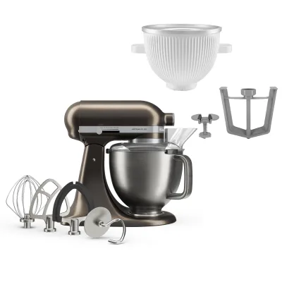 Kitchenaid Artisan Plus køkkenmaskine med ismaskinetilbehør, iron ore