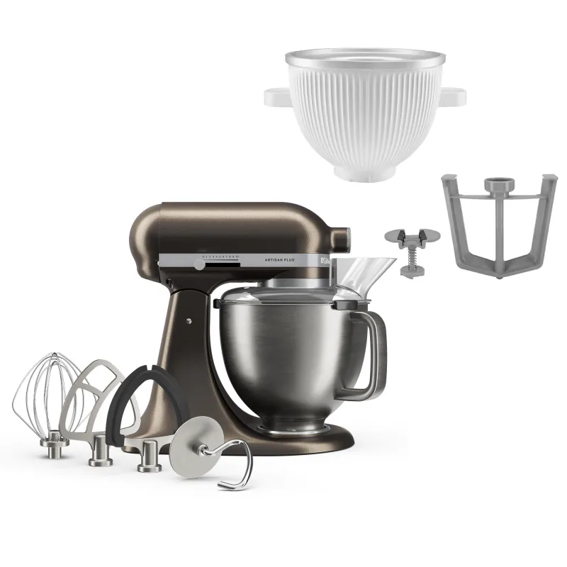 Kitchenaid Artisan Plus køkkenmaskine med ismaskinetilbehør, iron ore