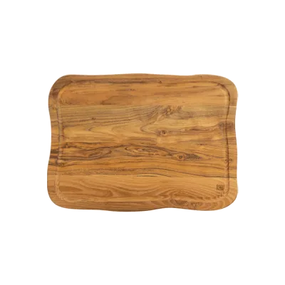 Raw Teak skærebræt med saftrille - 45x33 cm