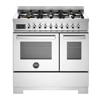 Bertazzoni PRO96L2EXT2 Professional gaskomfur 90 cm med 6 brændere og 2 ovne, rustfrit stål