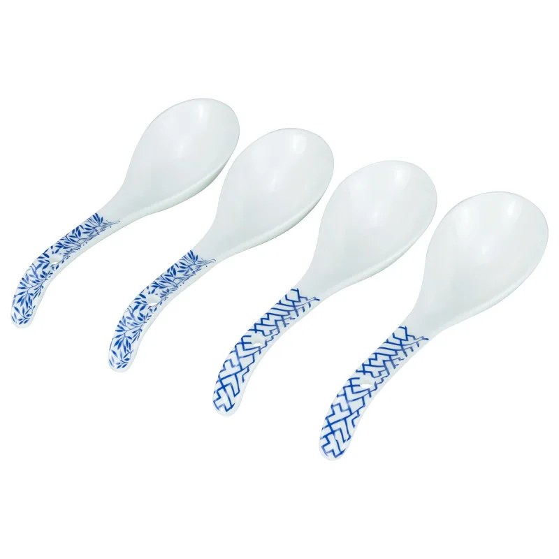 Mareld Akio stor suppeske 16 cm, blå/hvid, 4 stk.