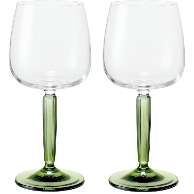 Kähler Hammershøi hvidvinsglas, 35 cl, Ø 8,5 cm, 2 stk, grøn