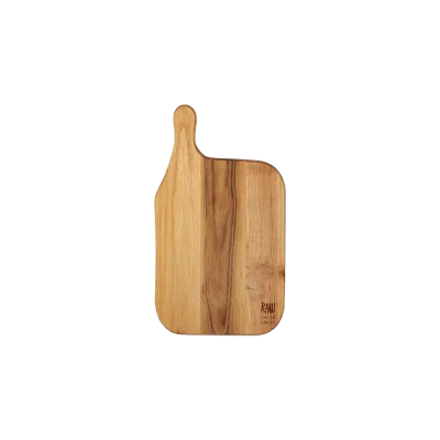 Raw Teak skærebræt med håndtag - 32x15 cm