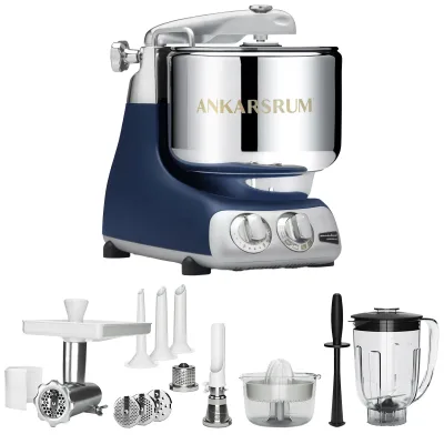 Ankarsrum AKM 6230 Køkkenmaskine + Deluxe pakke, Royal Blue