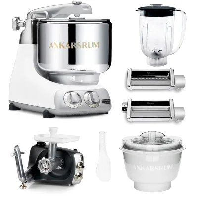 Ankarsrum Assistent Original køkkenmaskine med middagspakke, glossy white