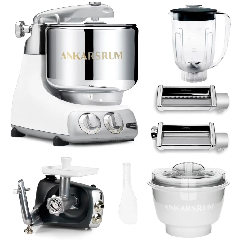 Ankarsrum Assistent Original køkkenmaskine med middagspakke, glossy white