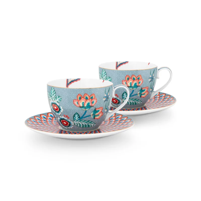 PIP Studio Flower Festival cappucinokop 2-pak, blå