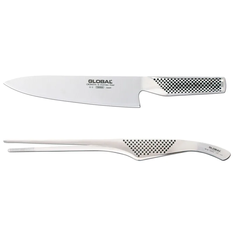 Global Knivsæt 2-deles, G-2 kokkekniv + GS-28 madpincet