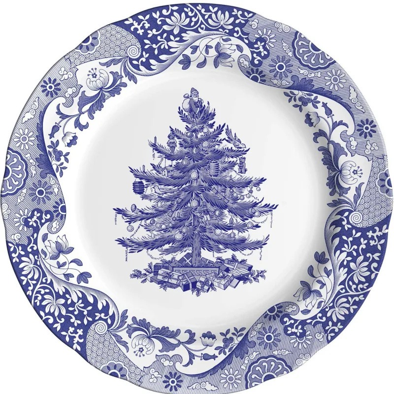 Spode Blue Italian Christmas Tree Tallerken 27cm