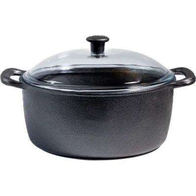 Carl victor Støbejernsgryde med glaslåg 7 liter