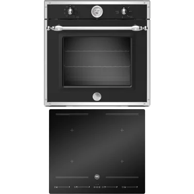 Bertazzoni Hvidevarepakke Heritage indbygningsovn (sort) + induktionskogeplade, 60 cm