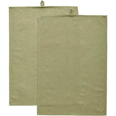 Decotique Sienna viskestykke hør 70 × 50 cm 2-pak, grøn