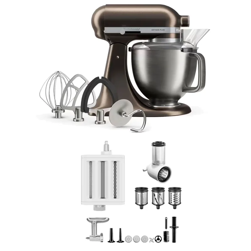 Kitchenaid Artisan Plus køkkenmaskine med tilbehørspakke 4,7 liter, iron ore