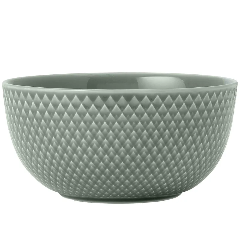 Lyngby porcelæn Rhombe Earth skål 13 cm, moss