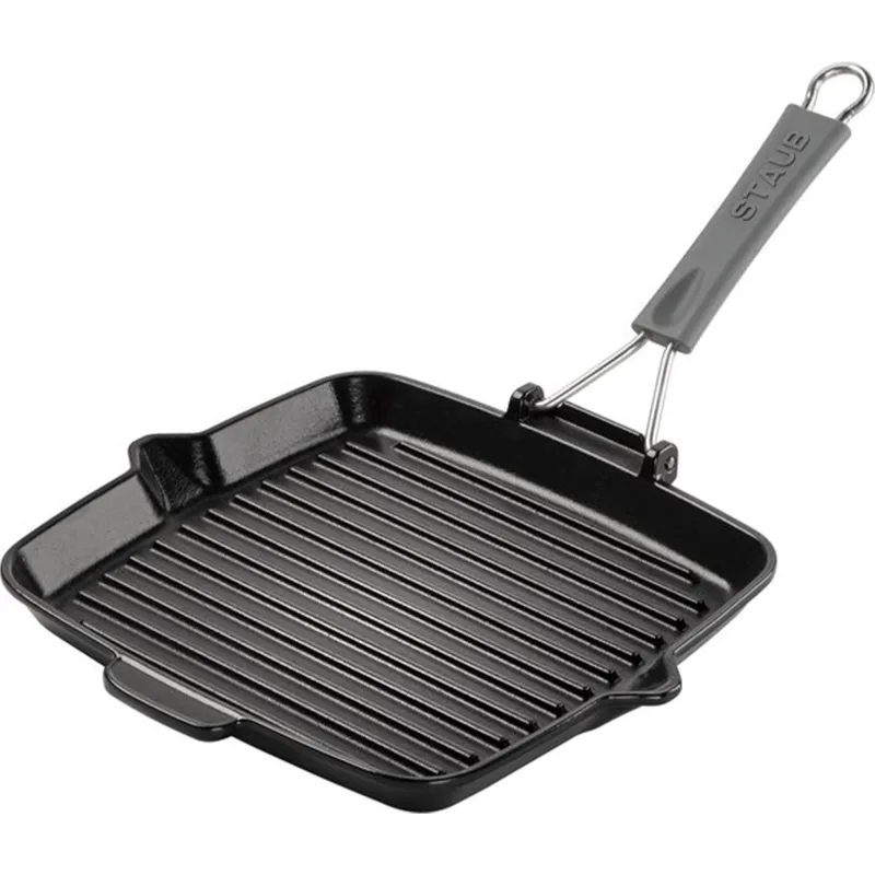 Staub Grillpande i støbejern 24 x 24 cm, sort